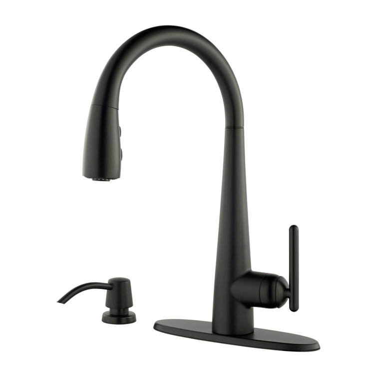 Pfister Pull Down Single Handle Kitchen Faucet with Soap Dispenser